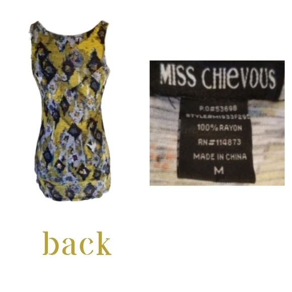 Vintage 70's Style Sequin Print Tank Top Tee - Picture 3 of 4